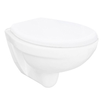 Cuvette de toilette suspendue 39 cm de largeur, 56 cm de longueur, 35 cm de hauteur, fixation murale pour salle de bain