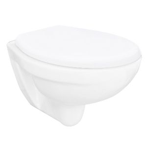 Cuvette de toilette suspendue 39 cm de largeur, 56 cm de longueur, 35 cm de hauteur, fixation murale pour salle de bain - Product Image 1