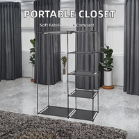 Organisateur de placard en métal et fer avec rangement convertible, organisateur portable en tissu pour chambre à coucher, armoire de style français