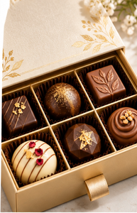 Caja de Regalo de Lujo para Dulces Gourmet y Chocolates, con Compartimentos Individuales y Diseño de Cajón en Cartón Rígido - Product Image 5