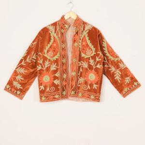 <b>Women</b> Velvet Suzani Embroidered Jacket Handmade Boho Ethnic Floral Vintage Short <b>Coat</b> Luxury Festival Wear Custom Wholesale - Product Image 1