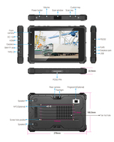 Tablette industrielle robuste personnalisée ATEX MIL-STD-810H 10 pouces avec réseau 5G, lecture de codes-barres 1D/2D, NFC, RS232, carte TF, carte SIM