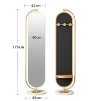 Nouveau style miroir de dressing rotatif intégré avec porte-vêtements et étagère de rangement pour chambre et dortoir