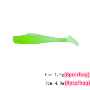 Señuelos de Pesca Flotantes de <span class=keywords><strong>Agua</strong></span>, 5.5CM, 1.6G, 6 Piezas/Paquete, TPR, Resistentes a Mordeduras, Alta Elasticidad, <span class=keywords><strong>Cola</strong></span> en Forma de T, Color Negro - Product Image 5