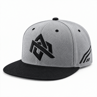 Casquette personnalisée pour entreprise, broderie 6 panneaux, visière plate, snapback, logo 3D, style hip-hop structuré, unisexe, vente en gros, OEM
