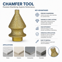 Outil de chanfreinage diamanté à tige hexagonale pour pierre, céramique, béton – Chanfreinage rapide, lisse, efficace et durable