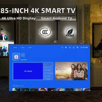 85-inch Smart Android LED QLED 4K UHD TV met Wi-Fi, zwart, op maat gemaakt voor hotelgebruik