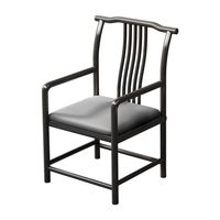 Nouveau fauteuil Taishi de style chinois avec accoudoirs ronds, structure métallique, assise rembourrée, mobilier moderne pour salon et maison
