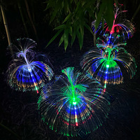 Lampe solaire de jardin double tête en forme de méduse, éclairage unique à double couche pour une zone éclairée plus large, idéale pour l'éclairage décoratif de jardin