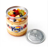 Cylindre transparent en PET avec logo personnalisé, qualité alimentaire, pour boissons, avec bouchon à ouverture facile et couvercle rabattable, pour jus, café et autres boissons