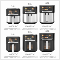 Friteuse à air numérique à écran tactile de grande capacité 5L 6.5L 8L pour usage domestique, en acier inoxydable, cuisson rapide et saine
