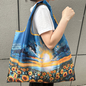 Nouveau sac à bandoulière pliable écologique en polyester, grande capacité, pour les courses au supermarché - Product Image 5