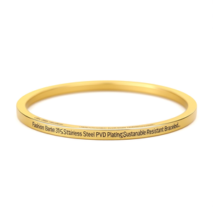 Bracelet tendance en acier inoxydable 316L plaqué or PVD, durable et résistant - Product Image 2