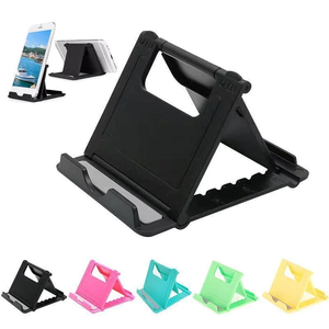 Mini Adjustable Portable Universal Folding Plastic Phone Holder <b>Tablet</b> Computer <b>Stand</b> Storage Rack - Product Image 1