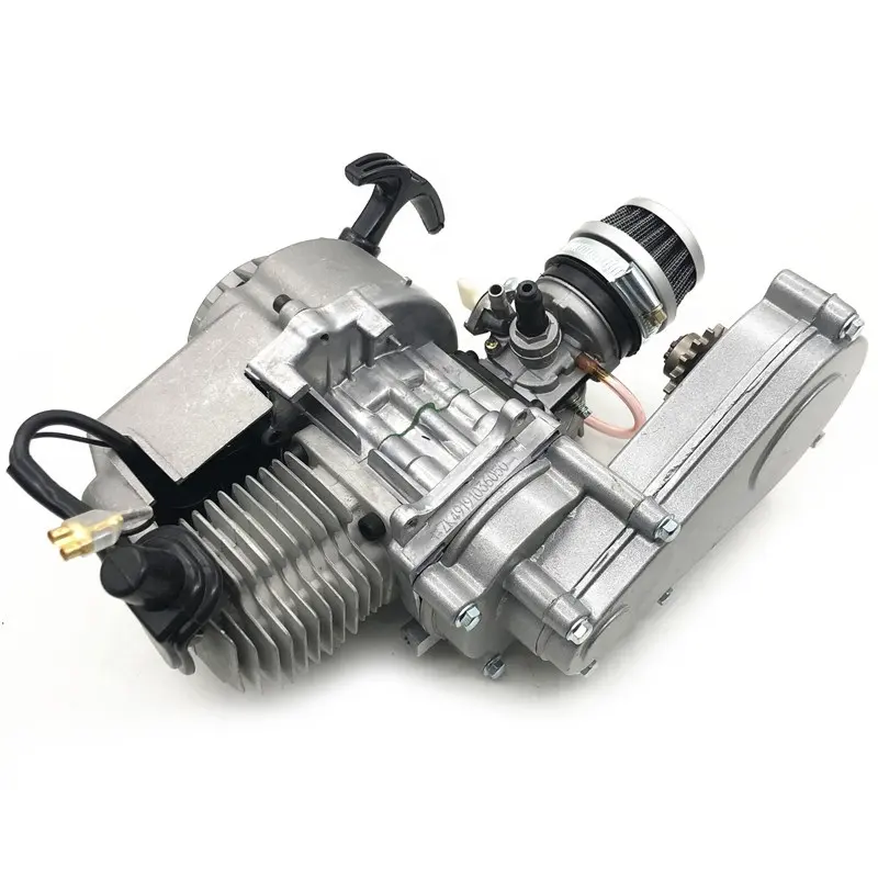 49cc 2 zamanlı Motor Motor redüksiyon şanzıman ile T8F zincirli tahrik sistemi Mini çocuk motosikleti Scooter kir bisikletler ATV Quad 44-6 motor