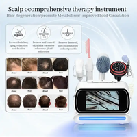 Analyseur de cheveux et de peau multifonctionnel professionnel 5 en 1, machine d'analyse du cuir chevelu, massage pour le soin du cuir chevelu et la croissance des cheveux