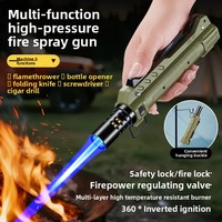 Briquet multifonction d'extérieur haute puissance coupe-vent, allumeur à flamme directe robuste, nouveau style, torche à gaz butane pour le camping