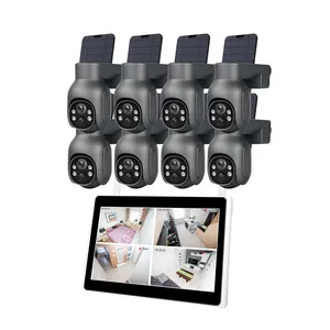 무선 보안 CCTV 카메라 nvr 키트 자동 인간 추적 와이파이 Ptz 10.1 인치 모니터 보안 카메라 시스템