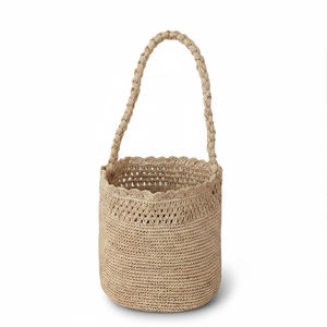 Bolso de Hombro de Rafia Hecho <span class=keywords><strong>a</strong></span> Mano, Bolso de Playa Tejido Sostenible, Bolso de Ganchillo Artesanal Estilo Boho <span class=keywords><strong>para</strong></span> Mujer, <span class=keywords><strong>para</strong></span> Vacaciones - Product Image 1