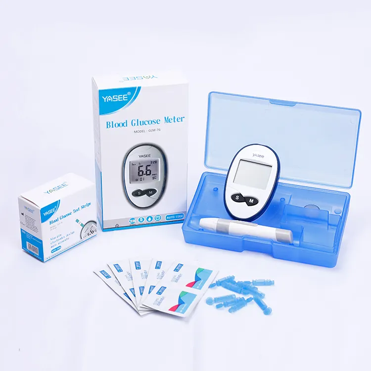 Electrochemical Biosensor Diabetic Monitor Auto Code Yasee Blood Glucose Meter With Test Strips