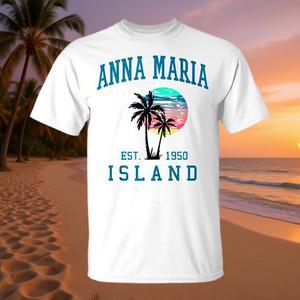 T-shirt débardeur vintage Anna Maria Island Florida, collection été avec palmiers, article promotionnel personnalisable - Product Image 3