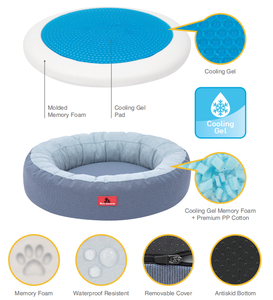 Felpa lavable Gel refrescante de espuma viscoelástica para mascotas perro sofá cama esteras con forma de donut - Product Image 2