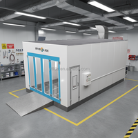 Cabine de peinture continue à haut volume SLD avec convoyeur à chariots automatisé + zones de préparation/pulvérisation/cuisson pour traitement en série