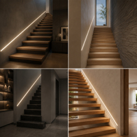 Profilé LED Minimaliste Lumineux en Aluminium pour Escalier, Bande Longue, Lampe Murale Linéaire, Canal de Lumière Décoratif
