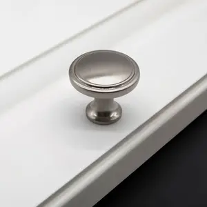 Zinc Alloy Single Hole Round Cabinet Dresser Knobs Metal Simple Furniture Hardware Cupboard Drawer Handles