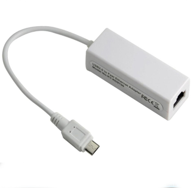 Hot Sales White Micro USB to Ethernet LAN Network RJ45 Card Adapter for Android OS Tablet
