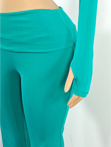 ชุดเซ็ต 2 ชิ้นสำหรับผู้หญิง ผ้าสแปนเด็กซ์/คอตตอน ทรงเข้ารูป ระบายอากาศได้ดี ลายพิมพ์ลำลอง เสื้อและกางเกงขายาว เหมาะสำหรับสาวร่างสูง - Product Image 5