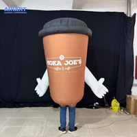 Costume gonflable brun de tasse de café pour l'activité de promotion de magasin, costume gonflable de bouteille de jus d'exposition de publicité pour l'affichage
