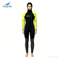 Combinaison de plongée intégrale pour femme en néoprène CR 5 mm avec capuche et fermeture éclair frontale pour la pêche sous-marine