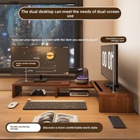 Support d'ordinateur rotatif et extensible en MDF, organisateur de bureau d'angle pour double moniteur, support polyvalent pour ordinateur portable à domicile