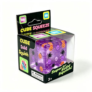 Cubo di Maltosio Trasparente Squishy di Halloween, Giocattolo Antistress a Lenta Risalita a Forma di Zucca e Ragno, Giocattolo Sensoriale per Alleviare lo Stress - Product Image 5