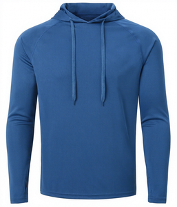 Men's Solid Color Hooded Long Sleeve Raglan Sweatshirt Quick Dry Regular Fit Casual Summer Wear 2027 - Product Image 4