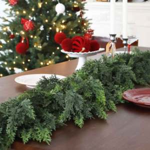 Guirnalda Decorativa de Hojas de Cedro y Ciprés Artificiales, Aspecto Natural, con Pegamento Suave, para Navidad, Hogar, Pino, Enredadera, Planta Verde, Estilo Europeo - Product Image 2