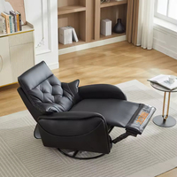 Fauteuil inclinable individuel pivotant confortable en similicuir coloré sur mesure