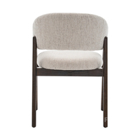 Fauteuil en bois de caoutchouc moderne, fauteuil en bois avec accoudoirs, fauteuil d'appoint en tissu de style mid-century pour salon