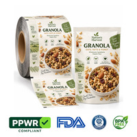 Film d'emballage alimentaire personnalisé pour granola/céréales, film pour emballages de céréales, de muesli et d'avoine pour le petit-déjeuner