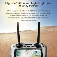 Skydroid G12 2.4GHz/5.8GHz télécommande double bande 5.5 pouces 1080P affichage haute définition 20KM Transmission d'image numérique métal