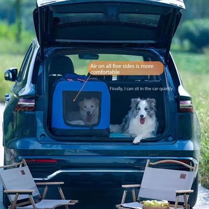 Auto-Hundekäfig Katzentasche Tragbar Faltbar Große Kapazität Outdoor Polyester Reißverschluss Rechteckiger Haustiertransporter - Product Image 3