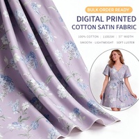 Tissu de draperie en satin de coton 100% imprimé OEM ODM, service d'impression numérique sur tissu satin de coton, conception personnalisée
