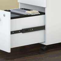 Scrivania da Ufficio a L Moderna ed Ergonomica Bianca Pura per Manager, CEO, Dirigenti, con Libreria e Cassetti Portaoggetti