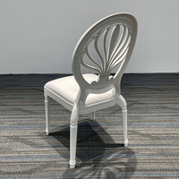 Chaises d'événement modernes et populaires pour mariages, empilables, en plastique, pour banquets, extérieur, blanches, dossier Phénix