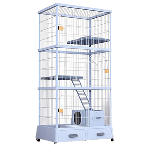 Gabbia per Gatti in Metallo Verniciato a Polvere di Alta Qualità, Multifunzionale con Vassoio in Plastica e Imballaggio in Scatola - Product Image 4