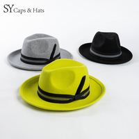 Sombrero Fedora de fieltro de lana 100% con banda de cinta y pluma para hombres Sombrero de fieltro de lana de primavera y otoño Personalización disponible