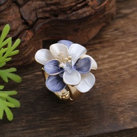 Luxe Femmes Coloré Fleur Anneaux Bijoux Femmes Mode Vintage Réglable Émail Anneaux