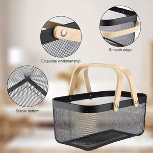 Panier de rangement en maille pour jardin avec poignée, panier de récolte pour jardin, panier de collecte de fruits et légumes en maille - Product Image 5