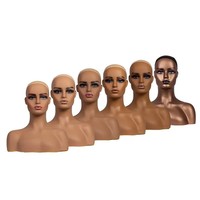 Modèle de tête de mannequin en PVC Têtes de perruque de buste de mannequin réaliste pour chapeau Perruques Lunettes de soleil Affichage